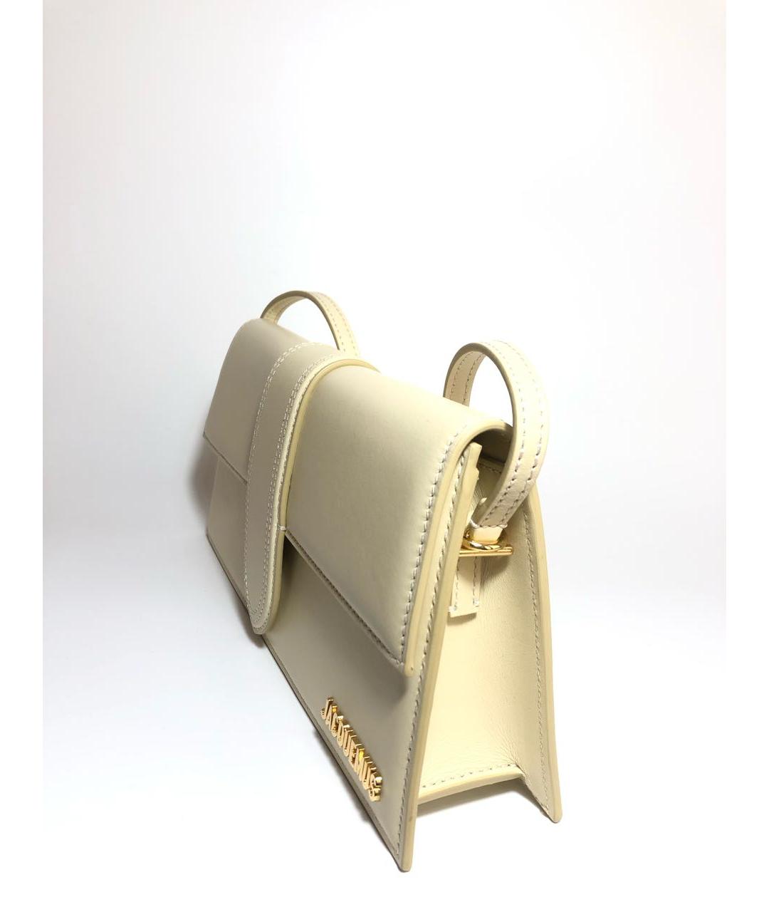 JACQUEMUS Бежевая кожаная сумка через плечо, фото 2