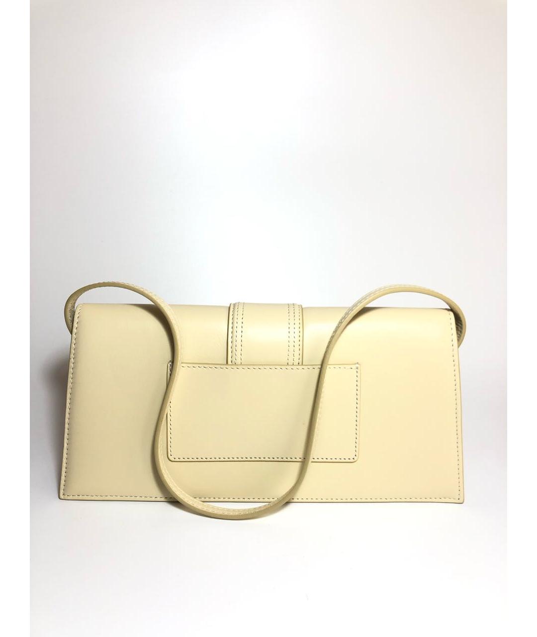 JACQUEMUS Бежевая кожаная сумка через плечо, фото 3