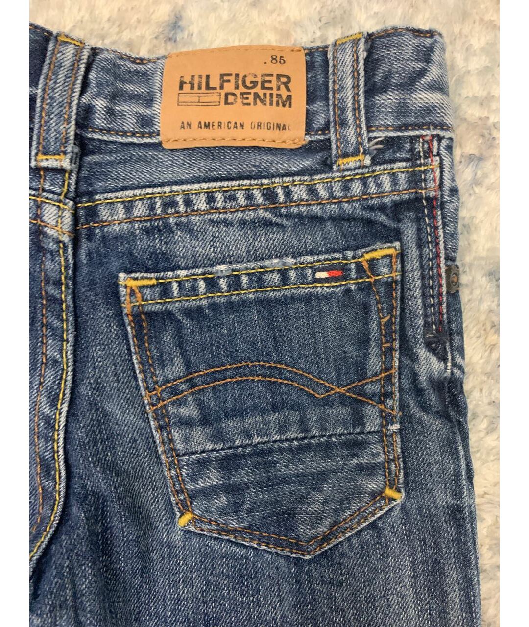 TOMMY HILFIGER JUNIOR Темно-синие хлопковые детские джинсы, фото 7
