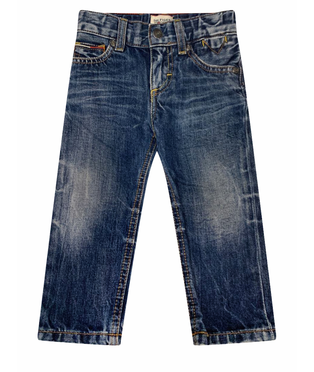 TOMMY HILFIGER JUNIOR Темно-синие хлопковые детские джинсы, фото 1