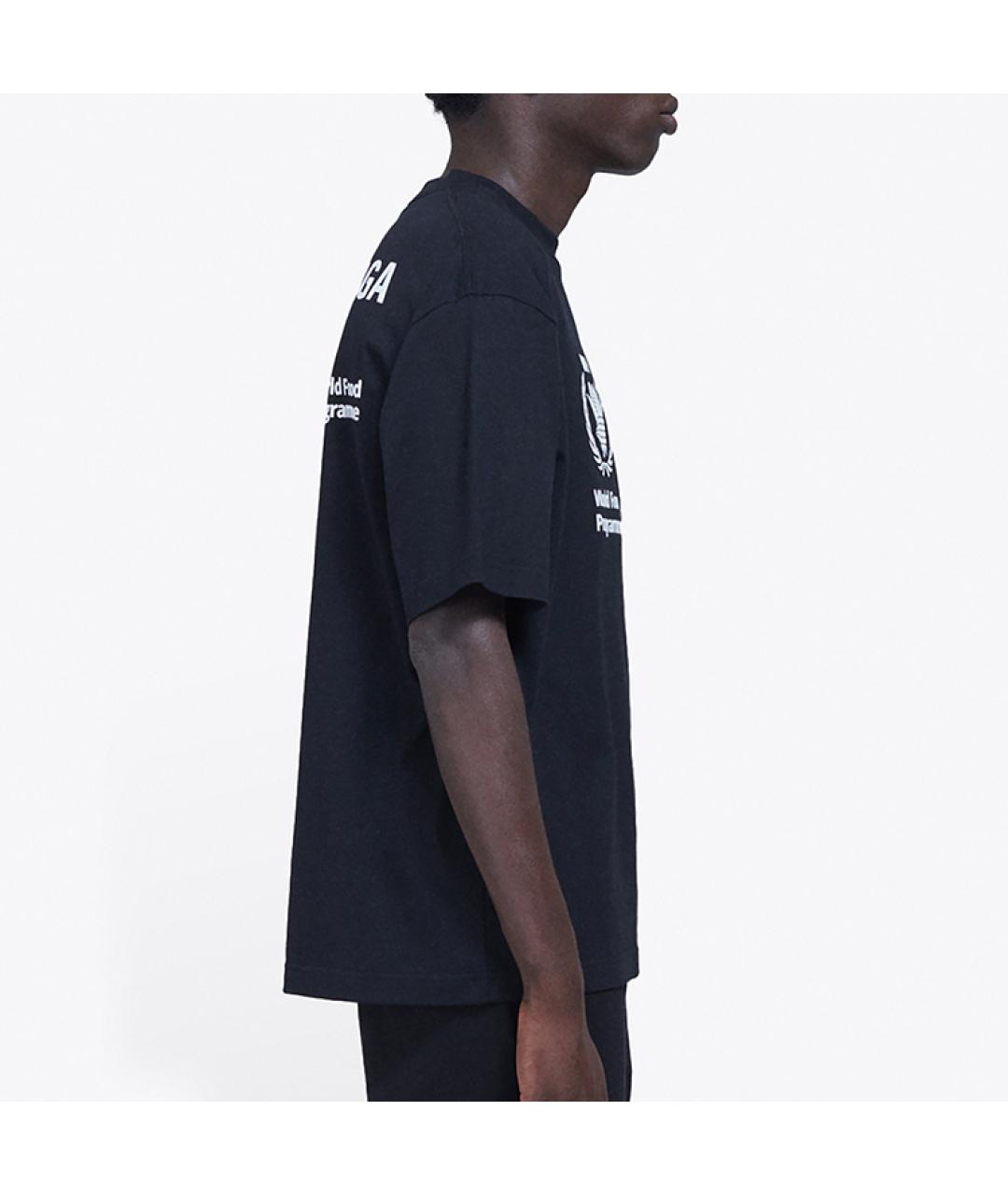 BALENCIAGA Черная хлопковая футболка, фото 5