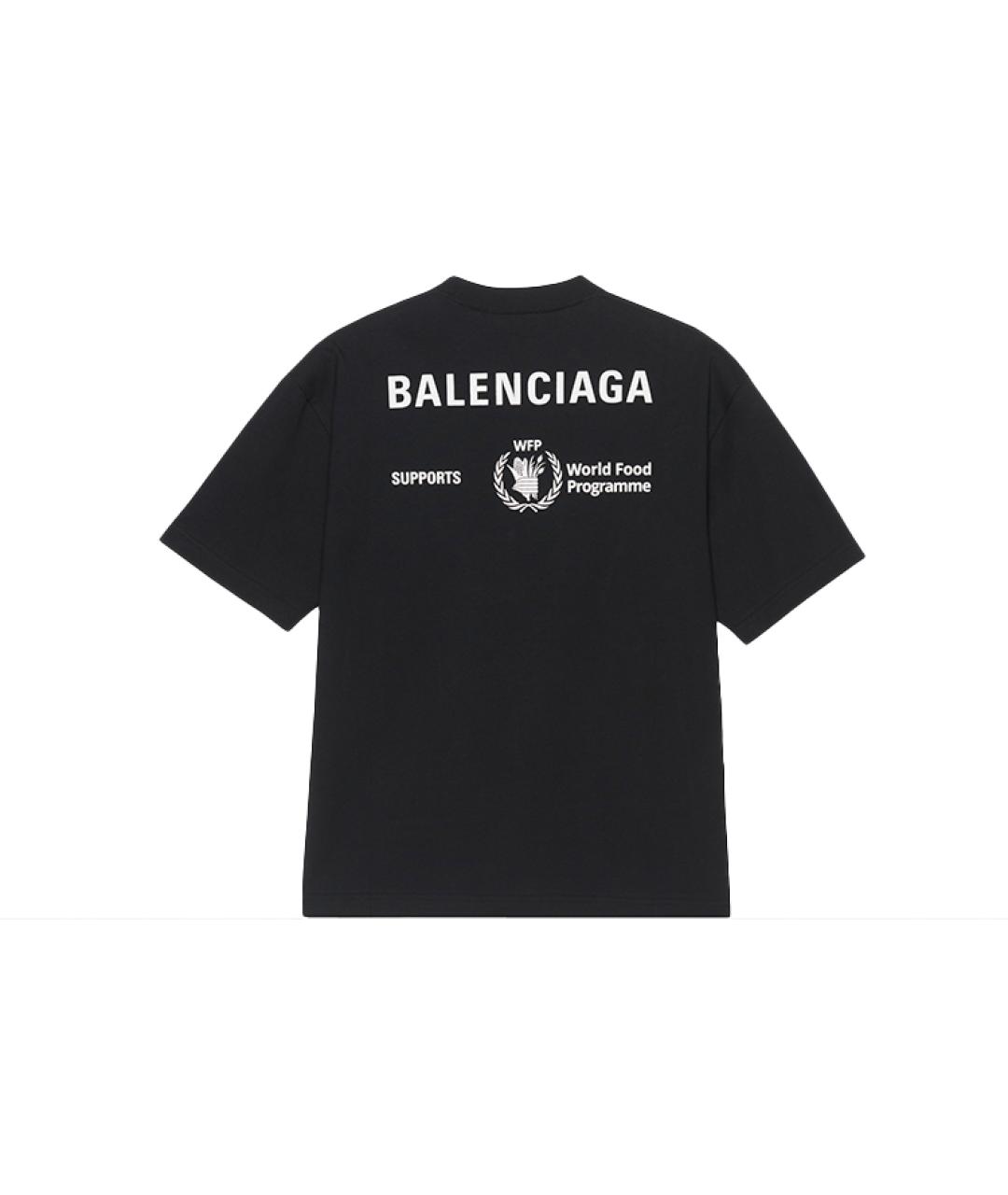 BALENCIAGA Черная хлопковая футболка, фото 2