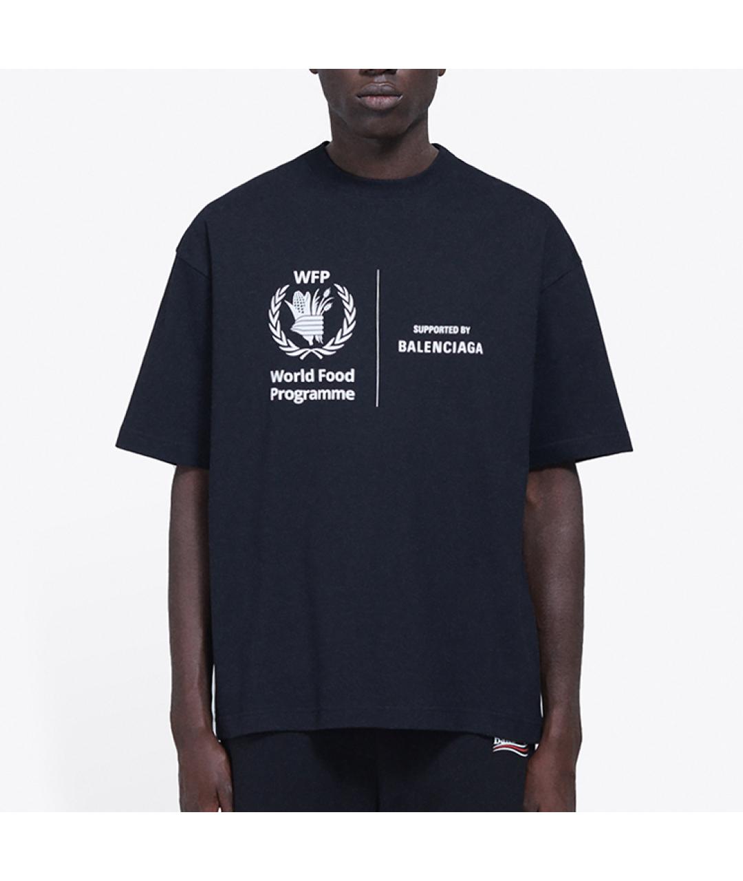 BALENCIAGA Черная хлопковая футболка, фото 4