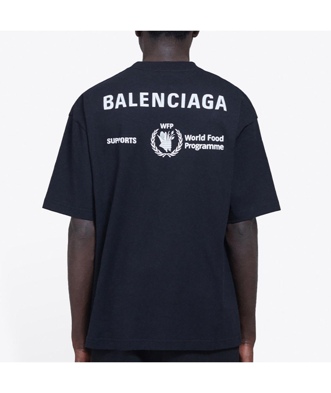 BALENCIAGA Черная хлопковая футболка, фото 6