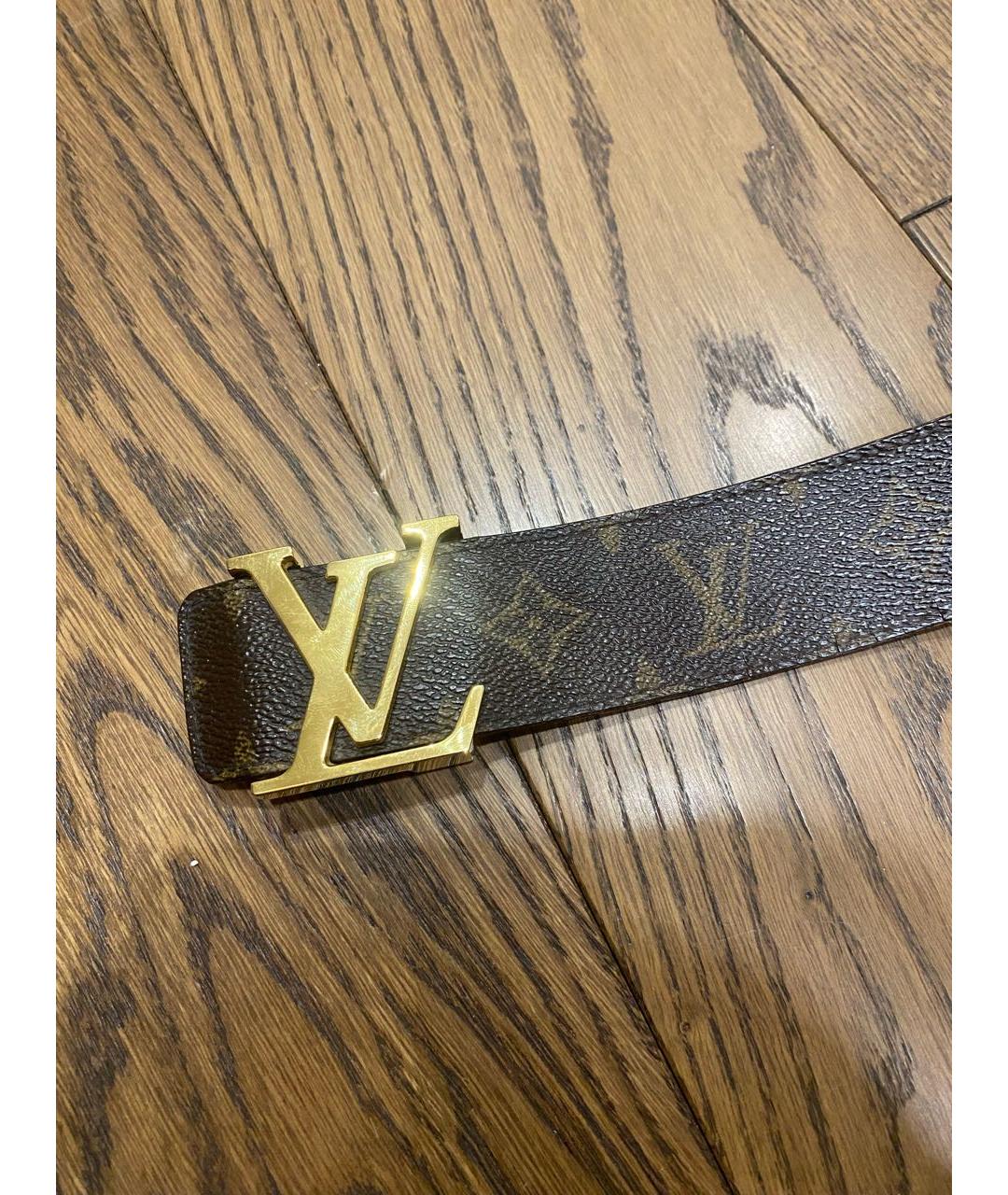 LOUIS VUITTON Коричневый кожаный ремень, фото 2