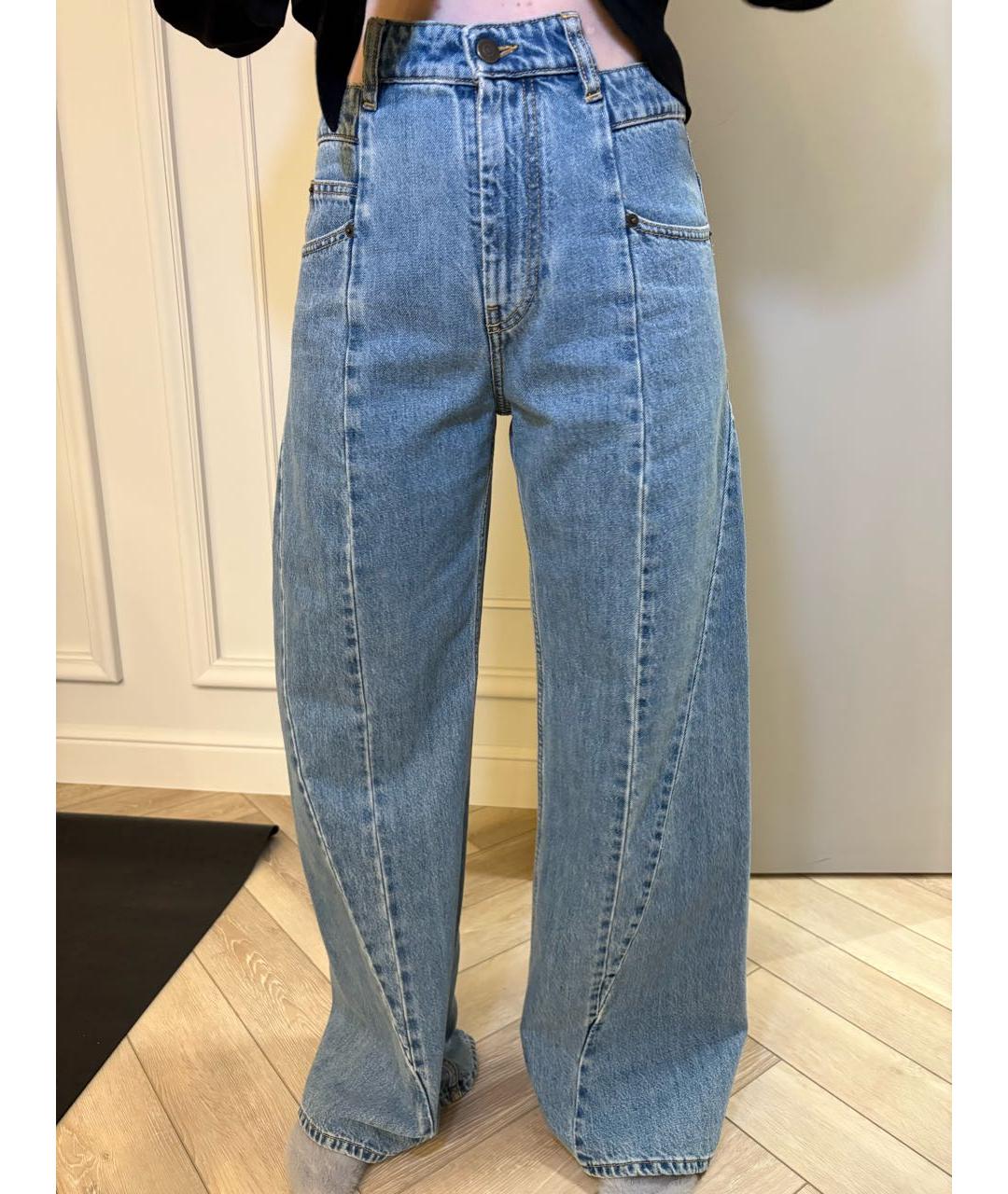 MAISON MARGIELA Голубые хлопковые джинсы клеш, фото 4