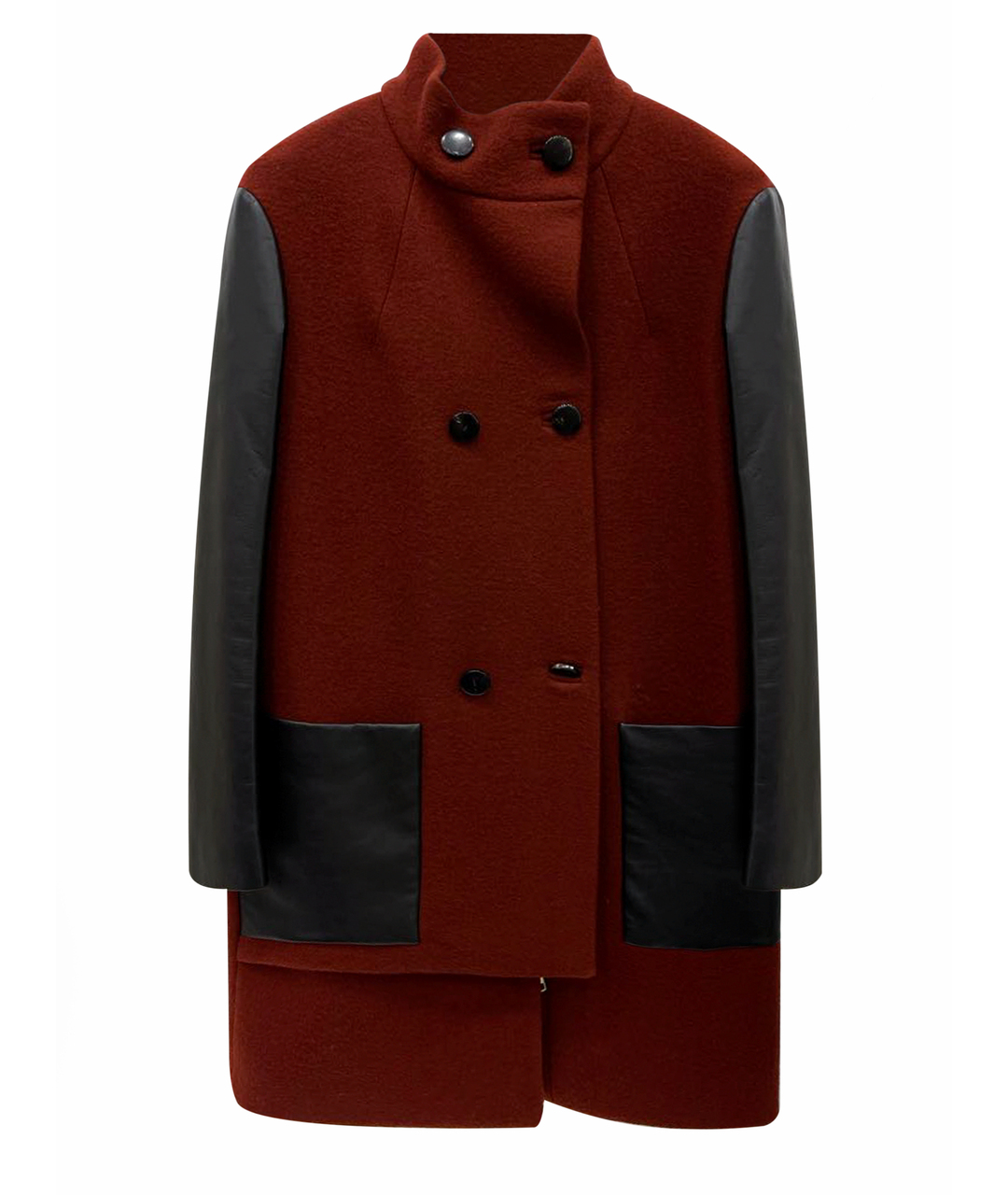 YVES SALOMON Бордовое шерстяное пальто, фото 1