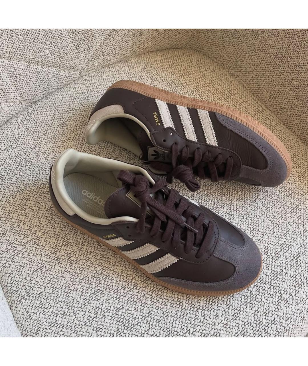 ADIDAS Коричневые кожаные кроссовки, фото 3
