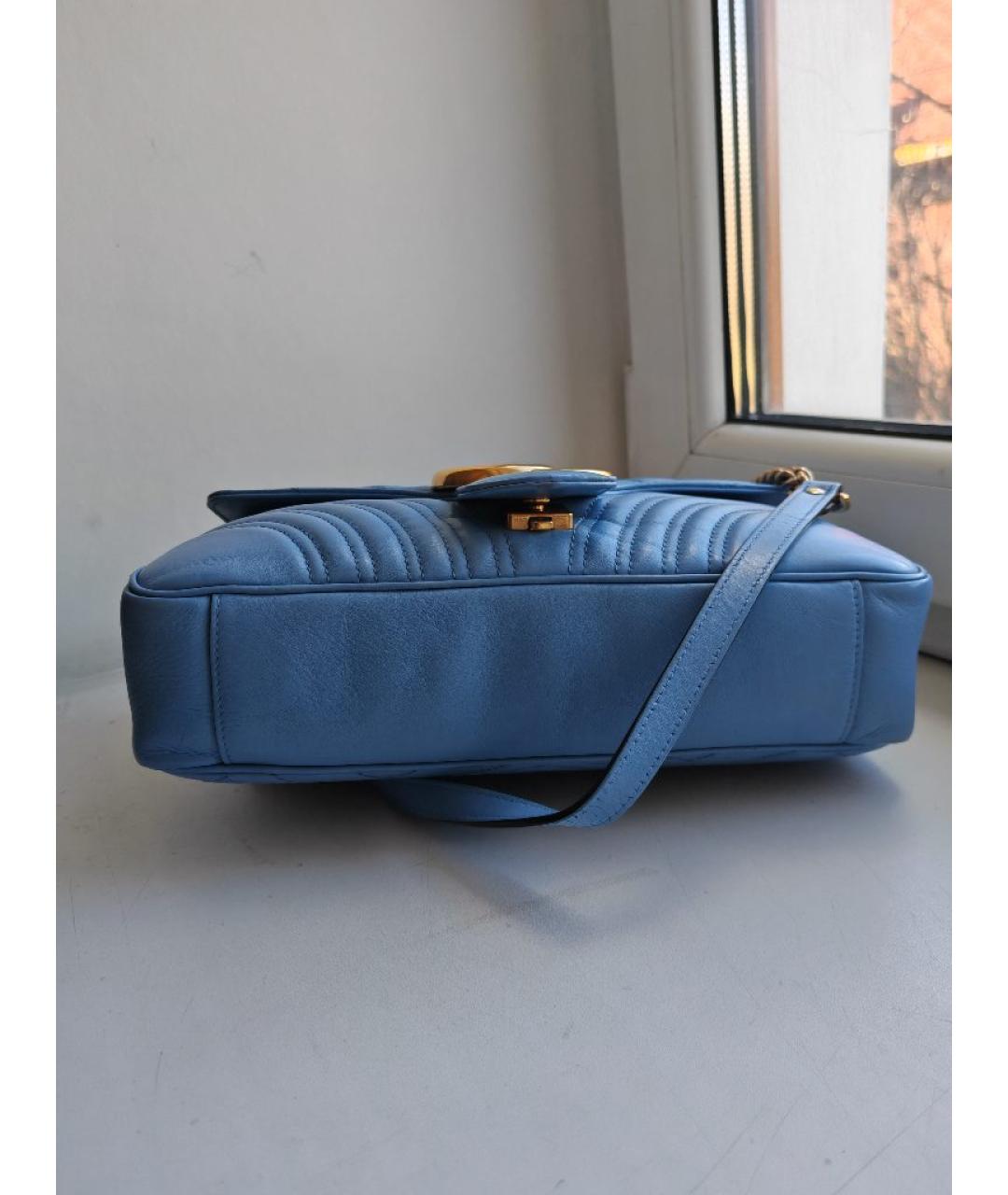 GUCCI Голубая кожаная сумка через плечо, фото 7