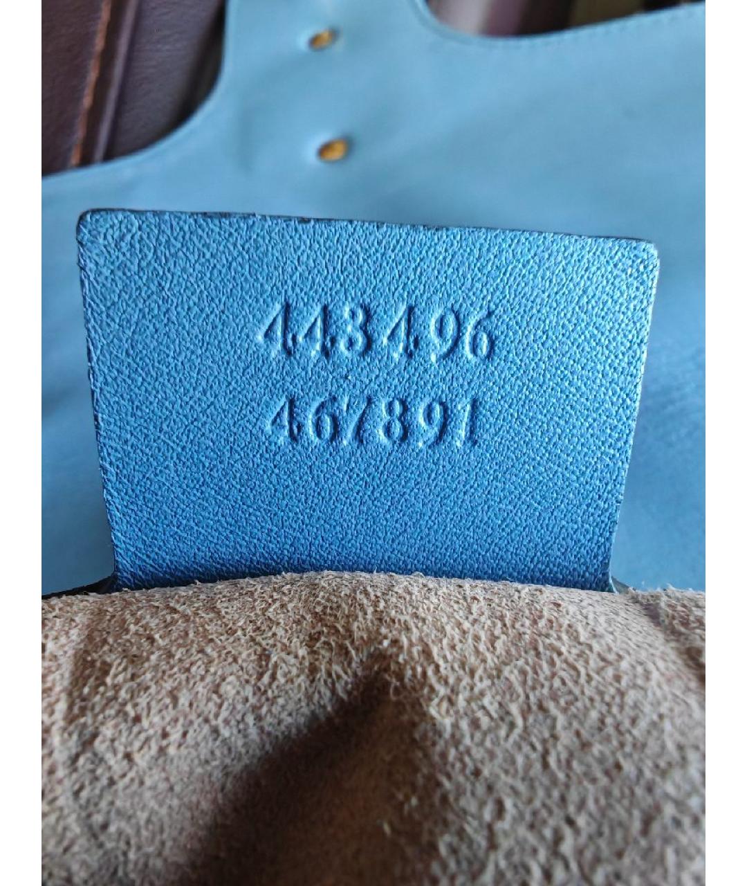 GUCCI Голубая кожаная сумка через плечо, фото 6