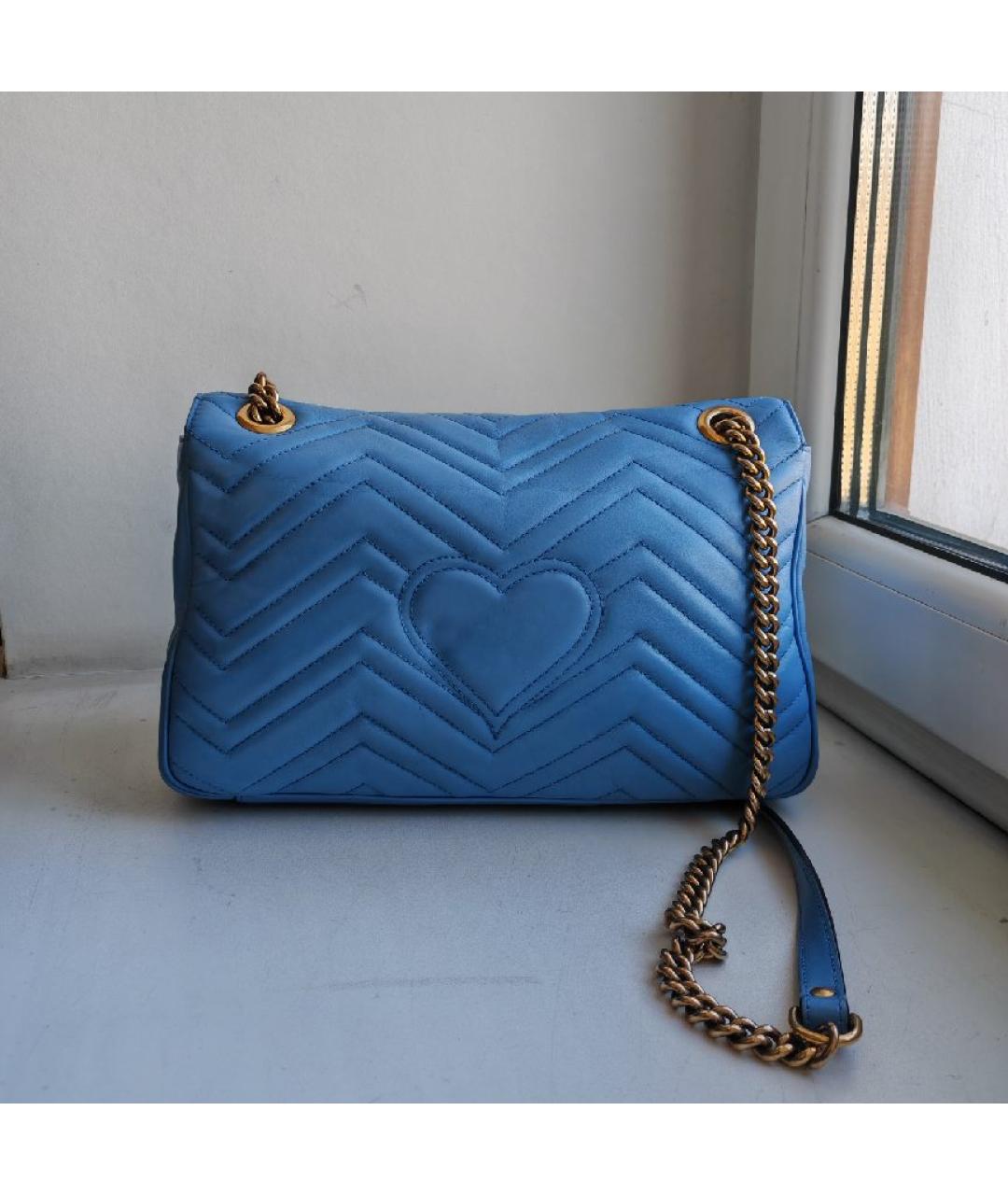 GUCCI Голубая кожаная сумка через плечо, фото 2