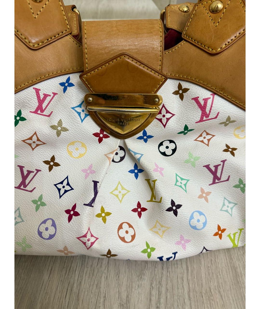 LOUIS VUITTON Белая кожаная сумка с короткими ручками, фото 2