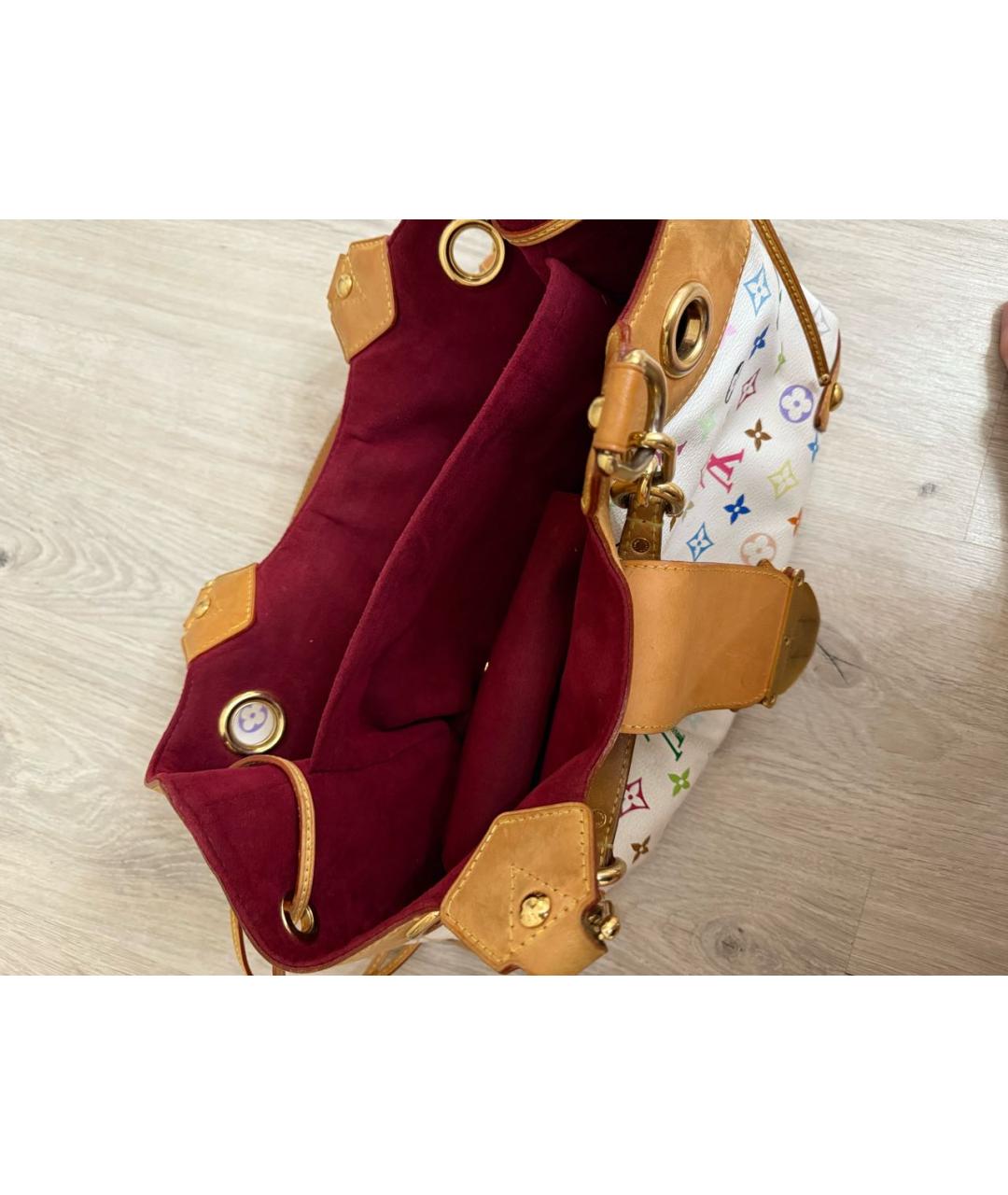 LOUIS VUITTON Белая кожаная сумка с короткими ручками, фото 4