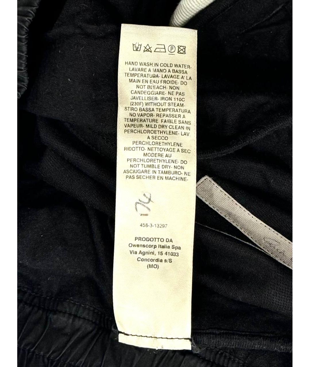 RICK OWENS Черные хлопковые повседневные брюки, фото 6