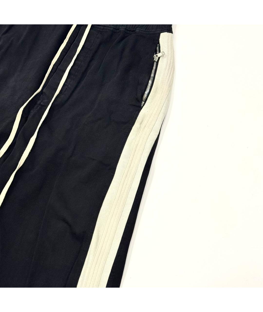 RICK OWENS Черные хлопковые повседневные брюки, фото 3