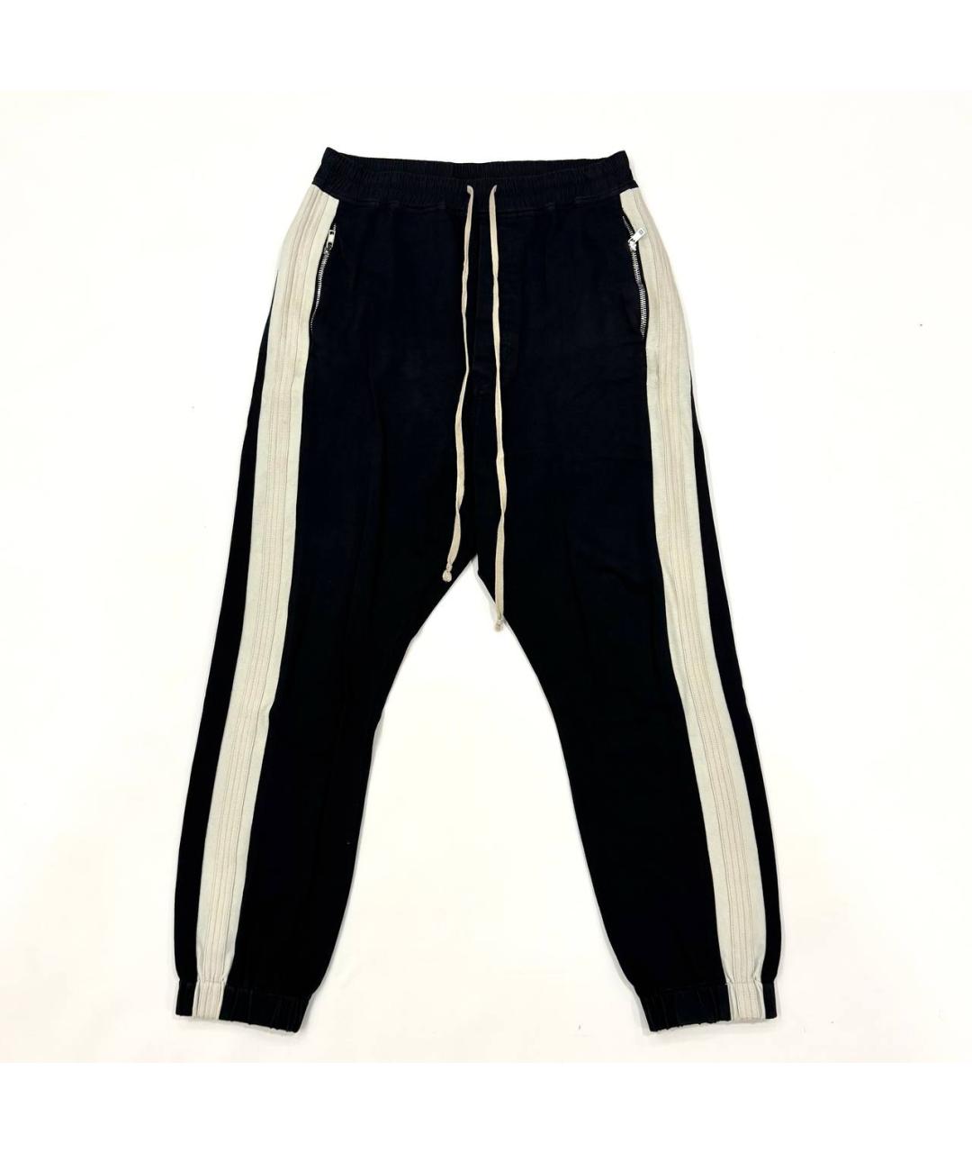 RICK OWENS Черные хлопковые повседневные брюки, фото 7