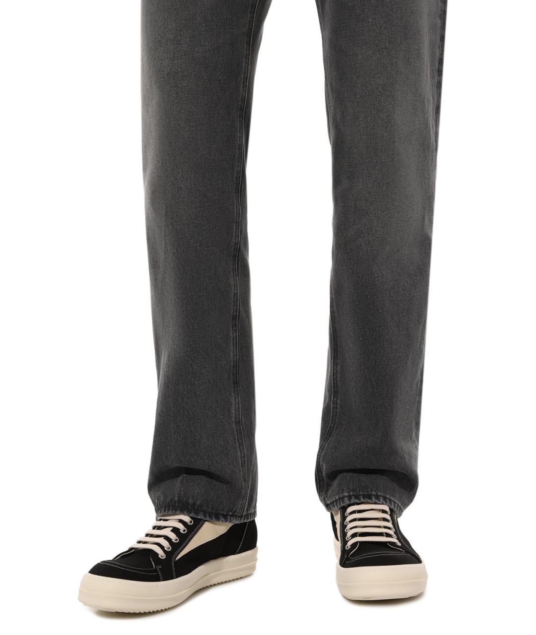 RICK OWENS Черные высокие кроссовки / кеды, фото 5