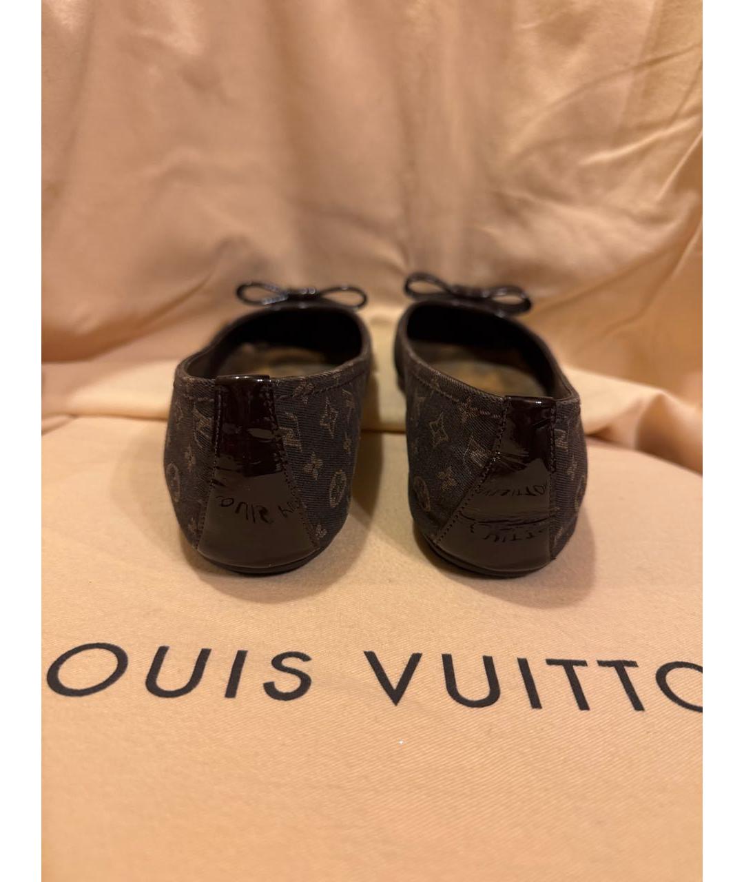LOUIS VUITTON Коричневые текстильные балетки, фото 4