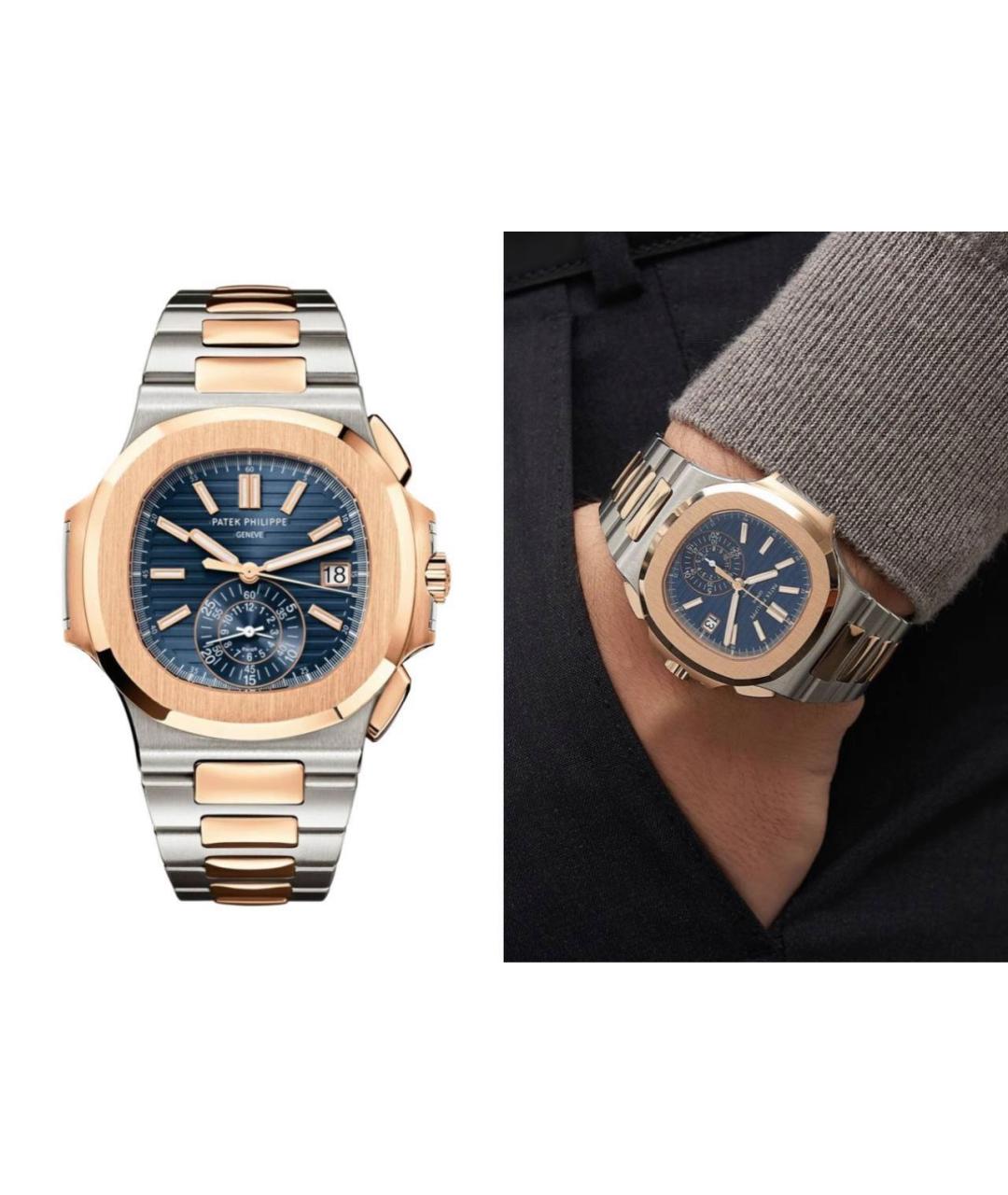 PATEK PHILIPPE Темно-синие часы из розового золота, фото 3