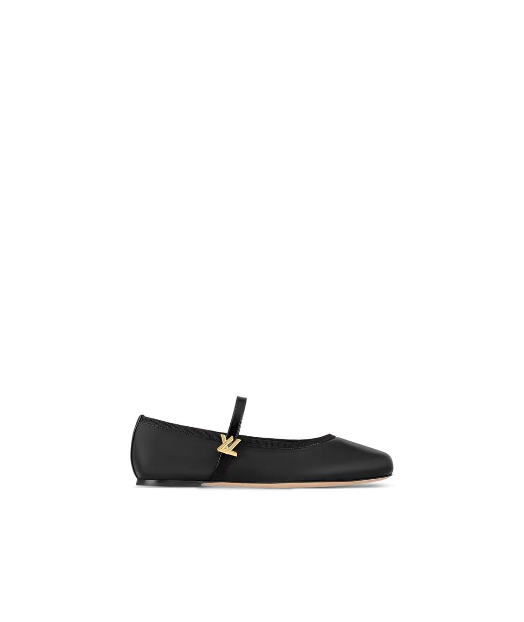 LOUIS VUITTON Черные кожаные балетки, фото 5