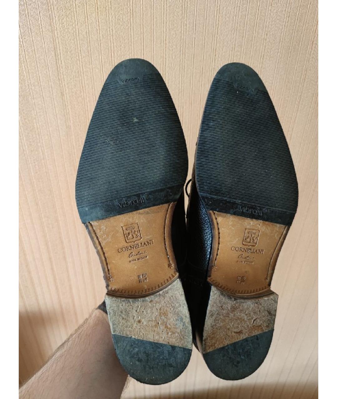 CORNELIANI Черные кожаные туфли, фото 9
