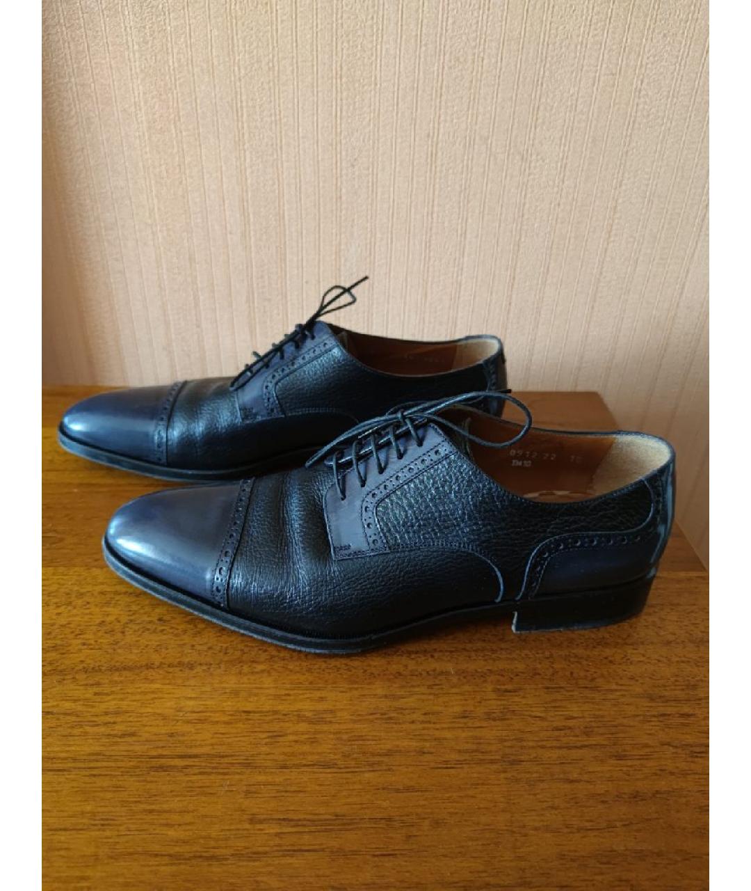 CORNELIANI Черные кожаные туфли, фото 8
