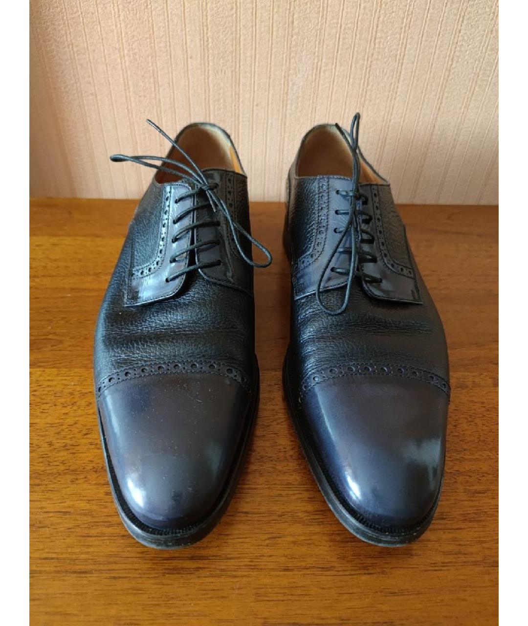 CORNELIANI Черные кожаные туфли, фото 2
