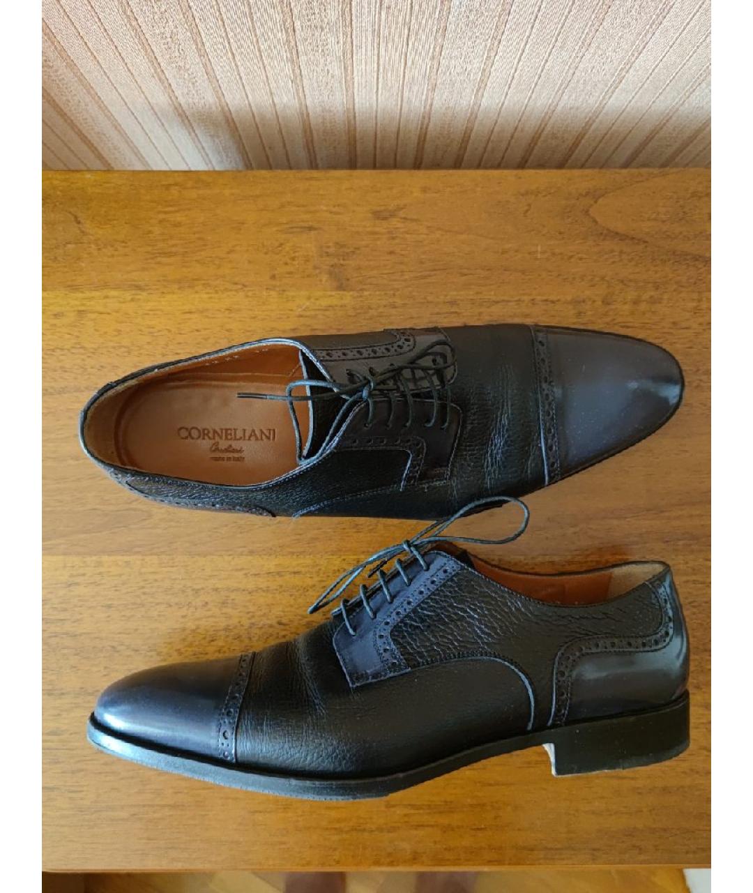 CORNELIANI Черные кожаные туфли, фото 10