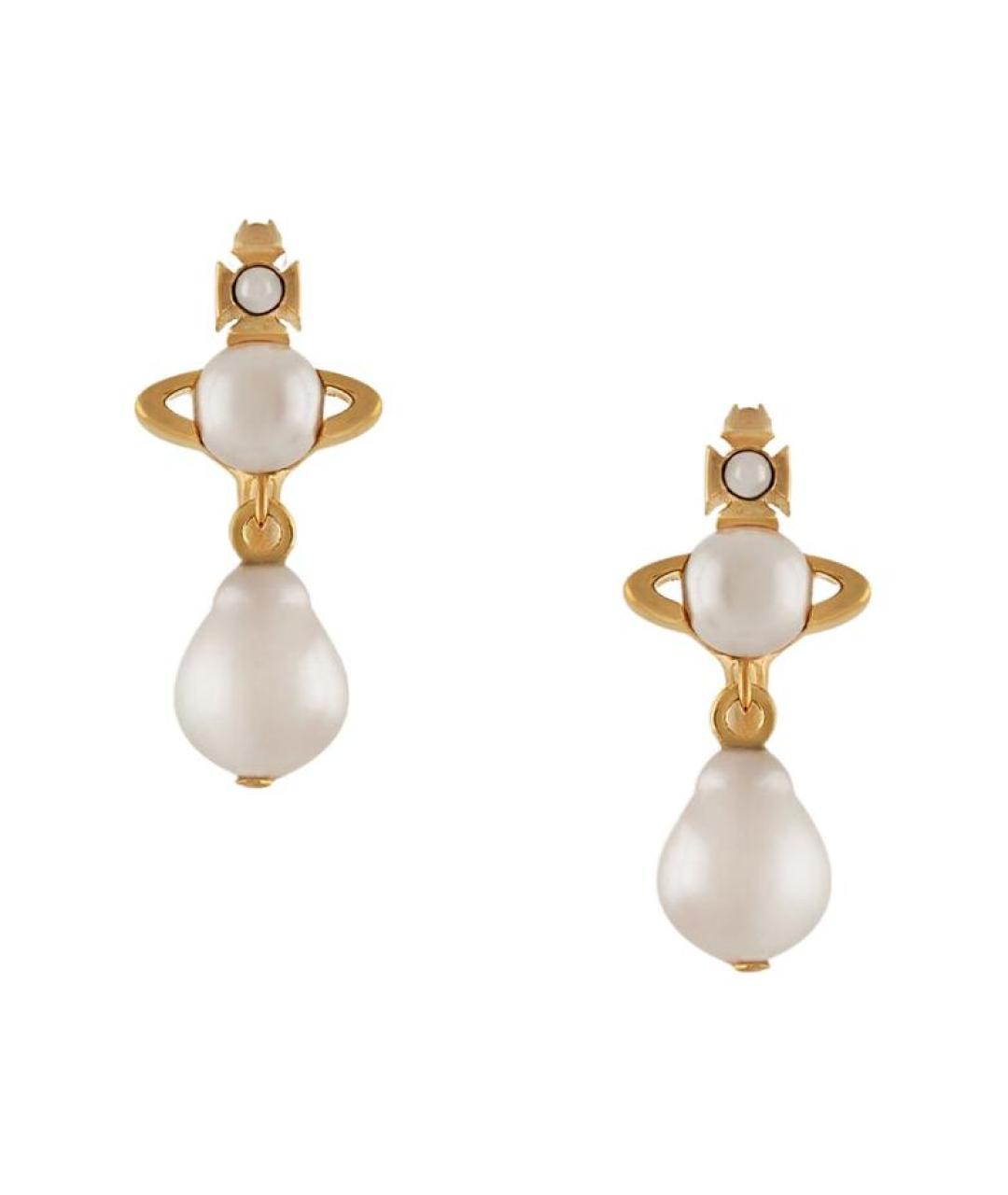 VIVIENNE WESTWOOD Золотые латунные серьги, фото 2