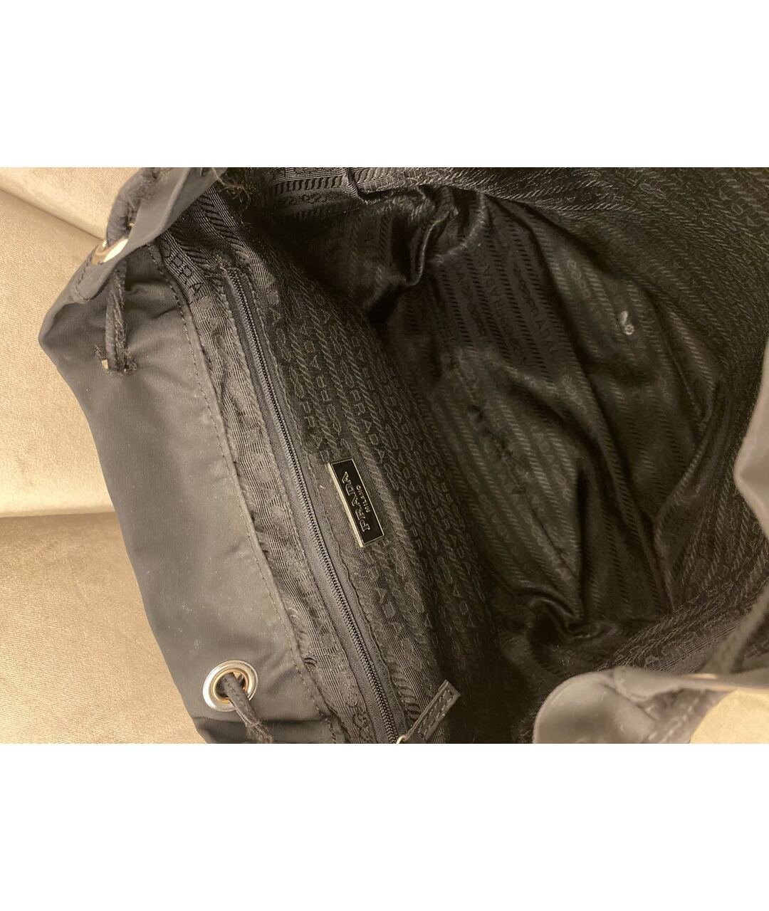 PRADA VINTAGE Черный синтетический рюкзак, фото 4