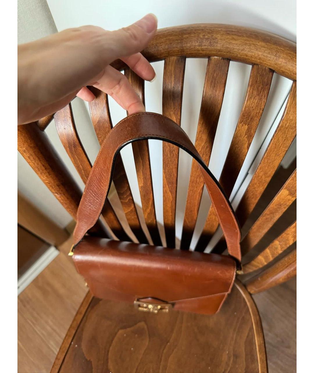 CELINE Коричневая кожаная сумка через плечо, фото 8