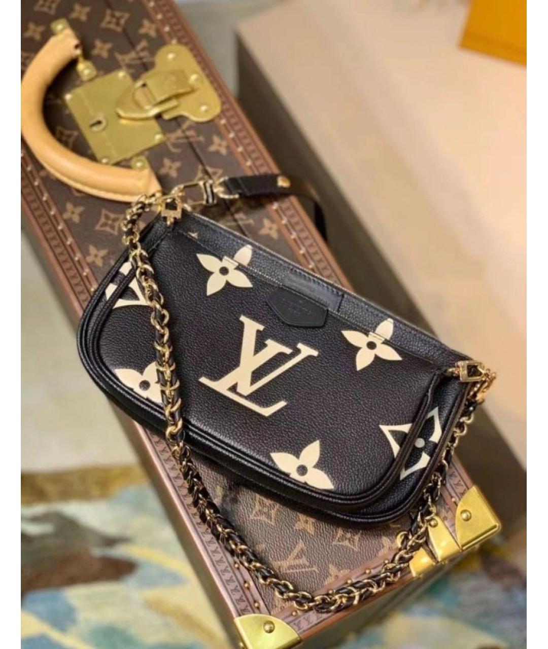 LOUIS VUITTON Черная кожаная сумка через плечо, фото 2