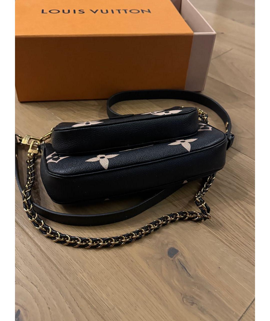 LOUIS VUITTON Черная кожаная сумка через плечо, фото 3