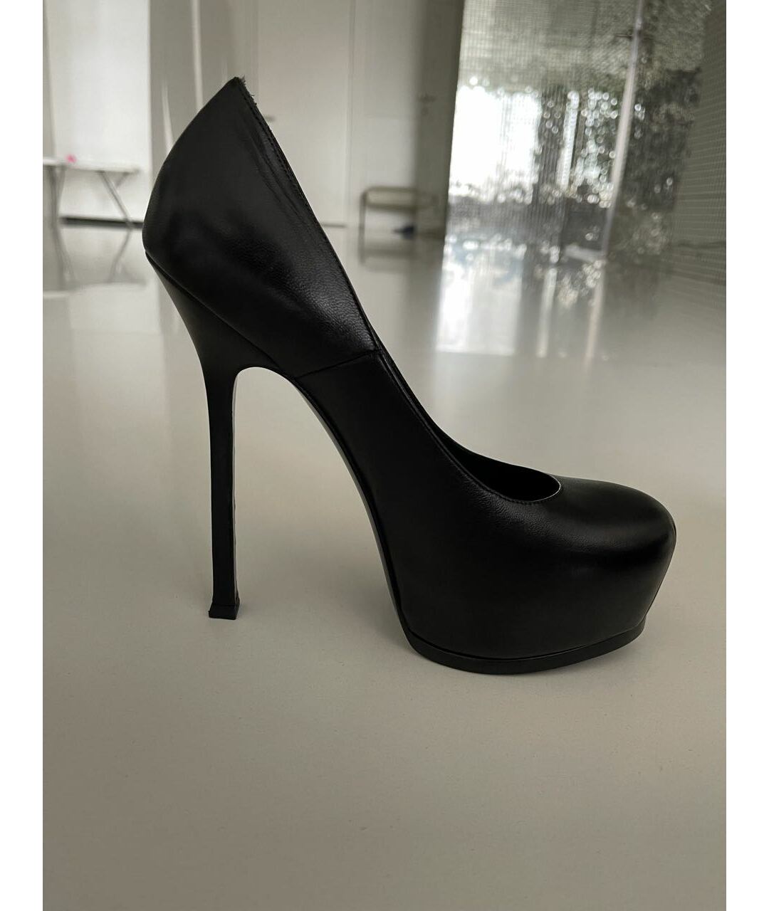 SAINT LAURENT Черные кожаные туфли, фото 8