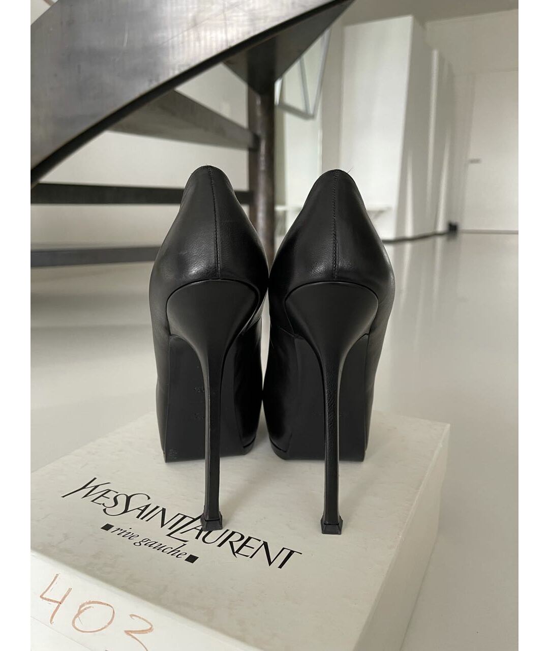 SAINT LAURENT Черные кожаные туфли, фото 4