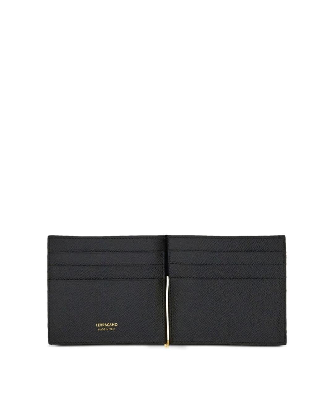 FERRAGAMO Черный кожаный кошелек, фото 2