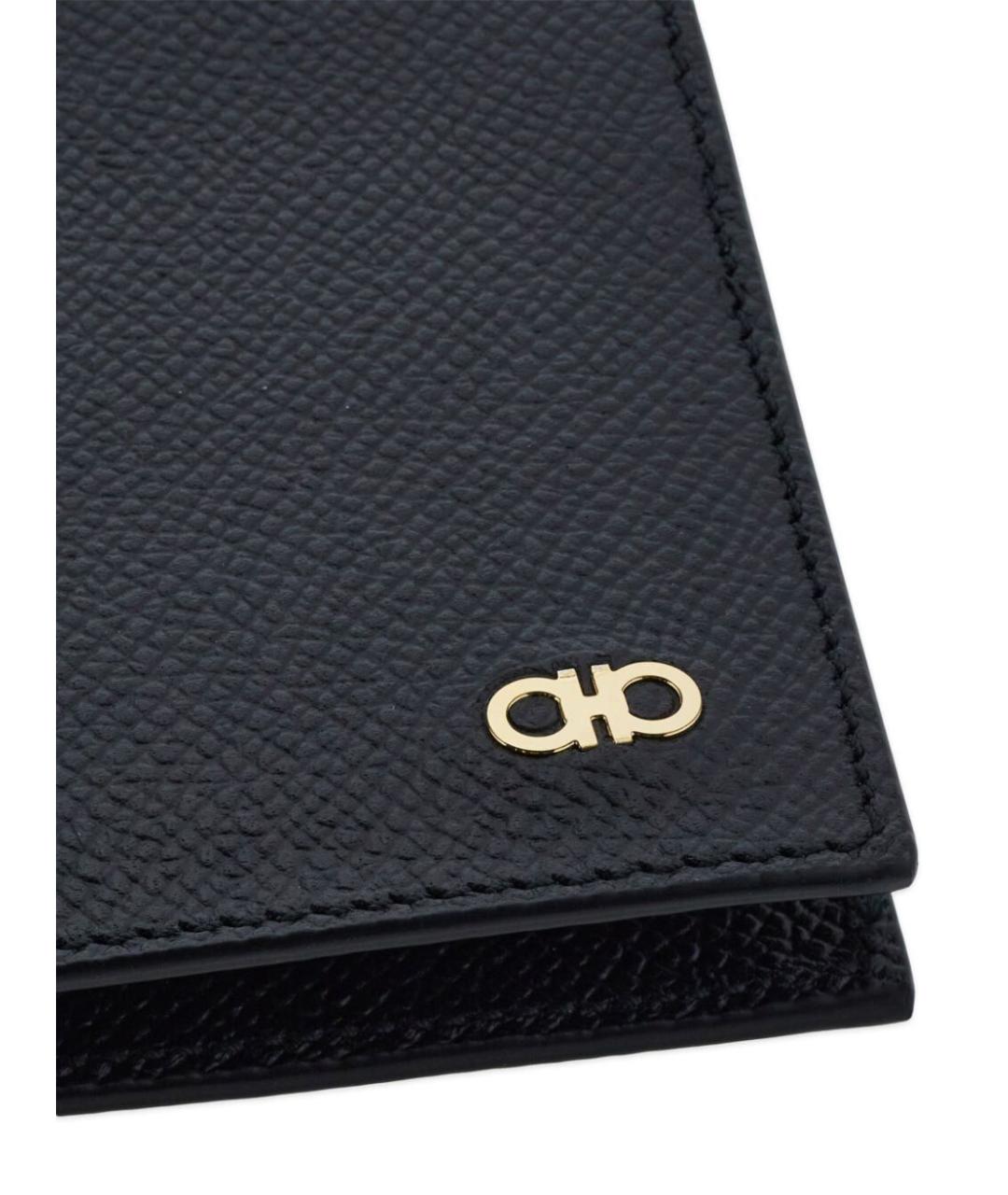 FERRAGAMO Черный кожаный кошелек, фото 3