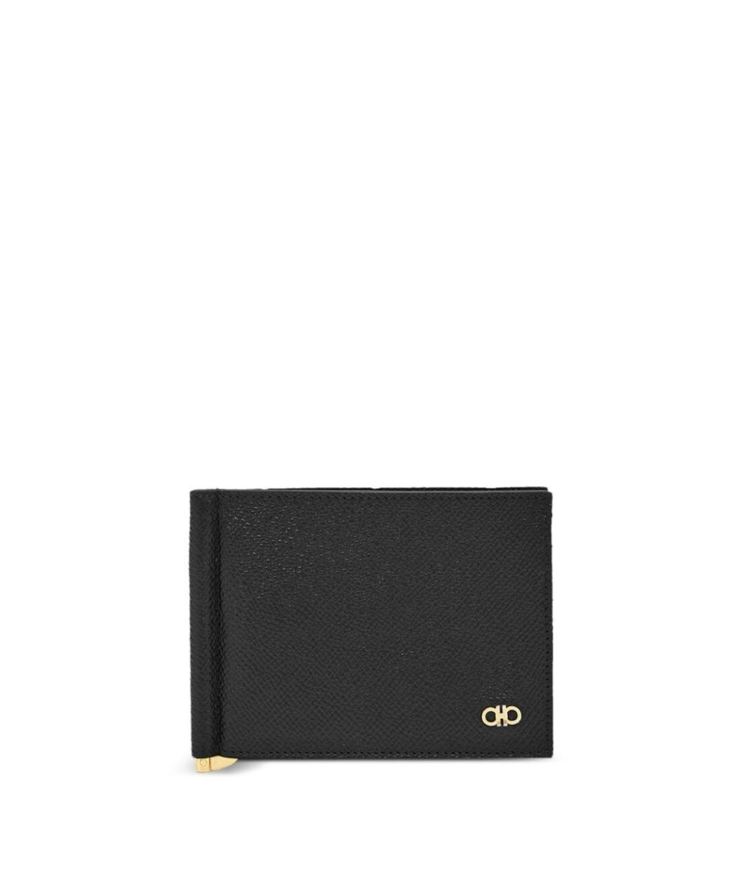FERRAGAMO Черный кожаный кошелек, фото 1
