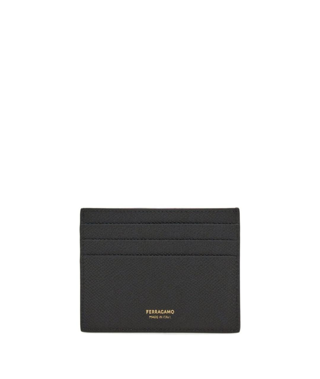 FERRAGAMO Черный кожаный кардхолдер, фото 2