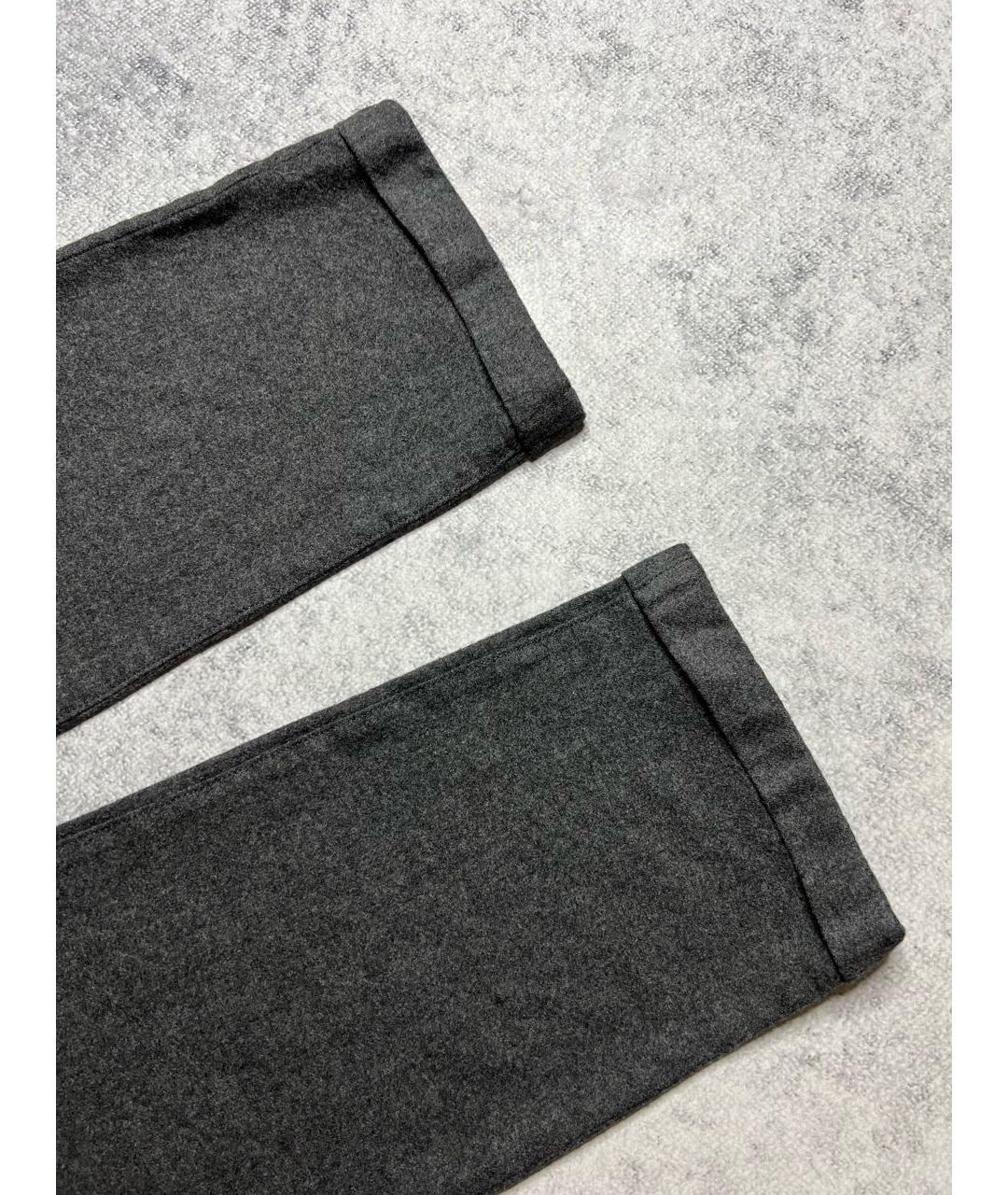 KITON Серые шерстяные классические брюки, фото 3