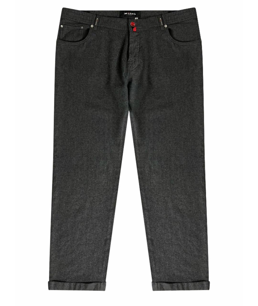 KITON Серые шерстяные классические брюки, фото 1