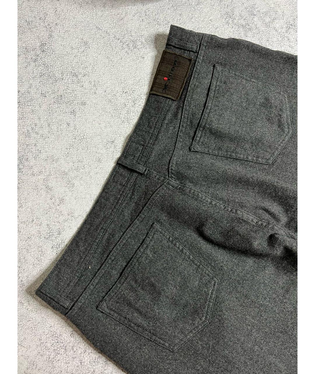 KITON Серые шерстяные классические брюки, фото 5