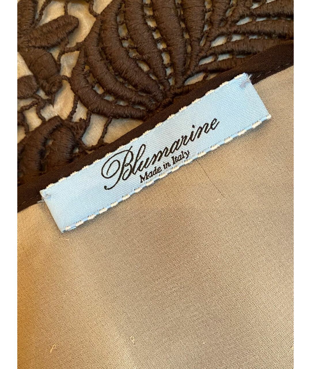 BLUMARINE Коричневая хлопковая юбка мини, фото 3