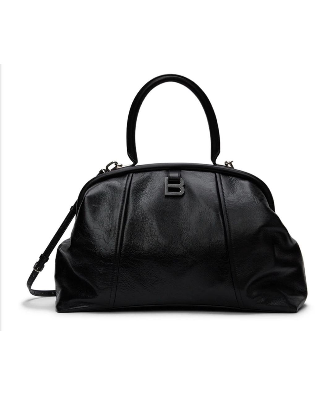 BALENCIAGA Черная кожаная сумка с короткими ручками, фото 1