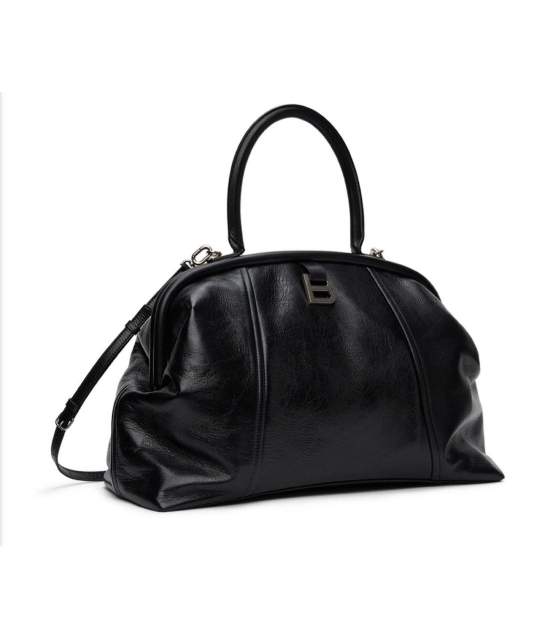 BALENCIAGA Черная кожаная сумка с короткими ручками, фото 2