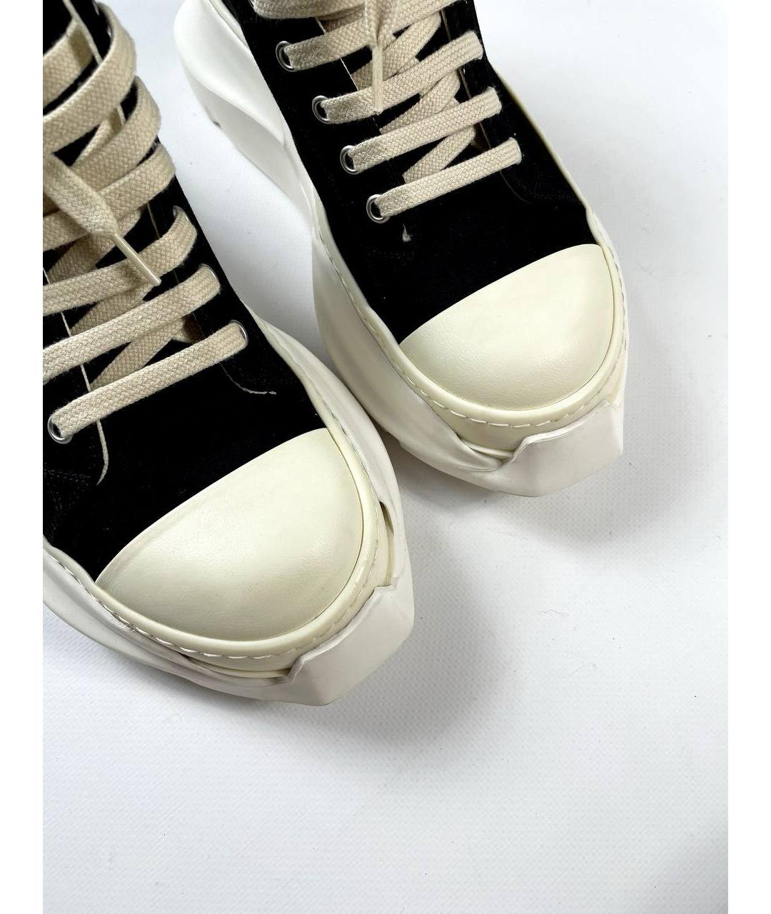RICK OWENS Черные низкие кроссовки / кеды, фото 4