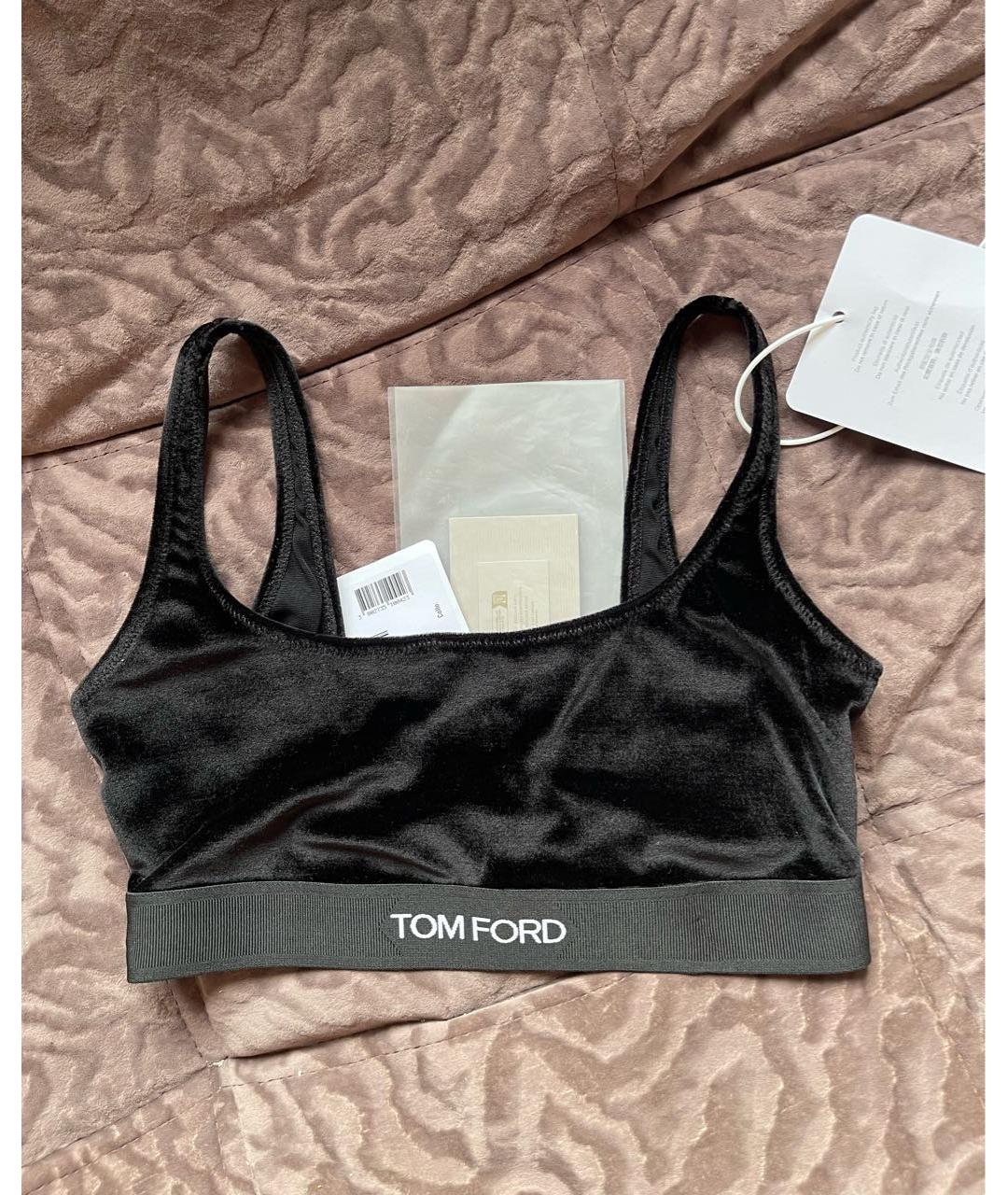 TOM FORD Черная велюровая майка, фото 8