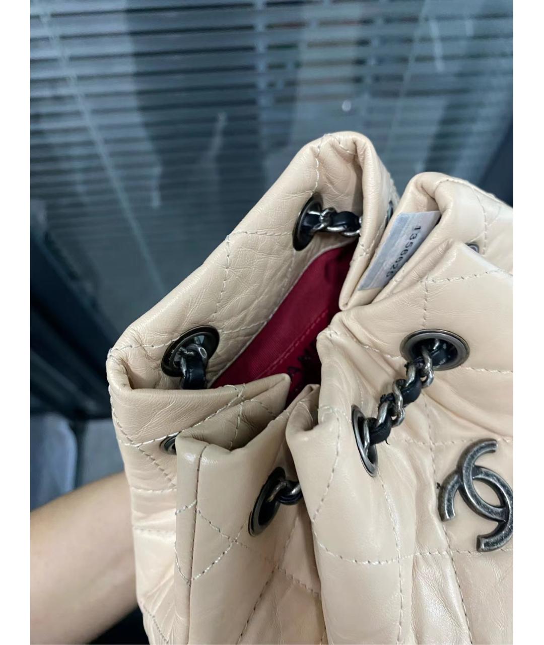 CHANEL Белый кожаный рюкзак, фото 7