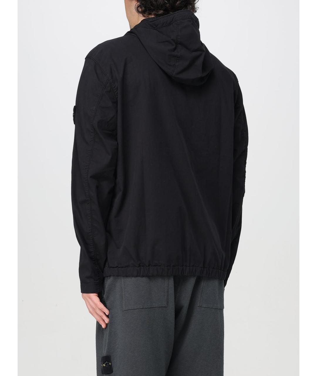 STONE ISLAND Черная хлопковая куртка, фото 4