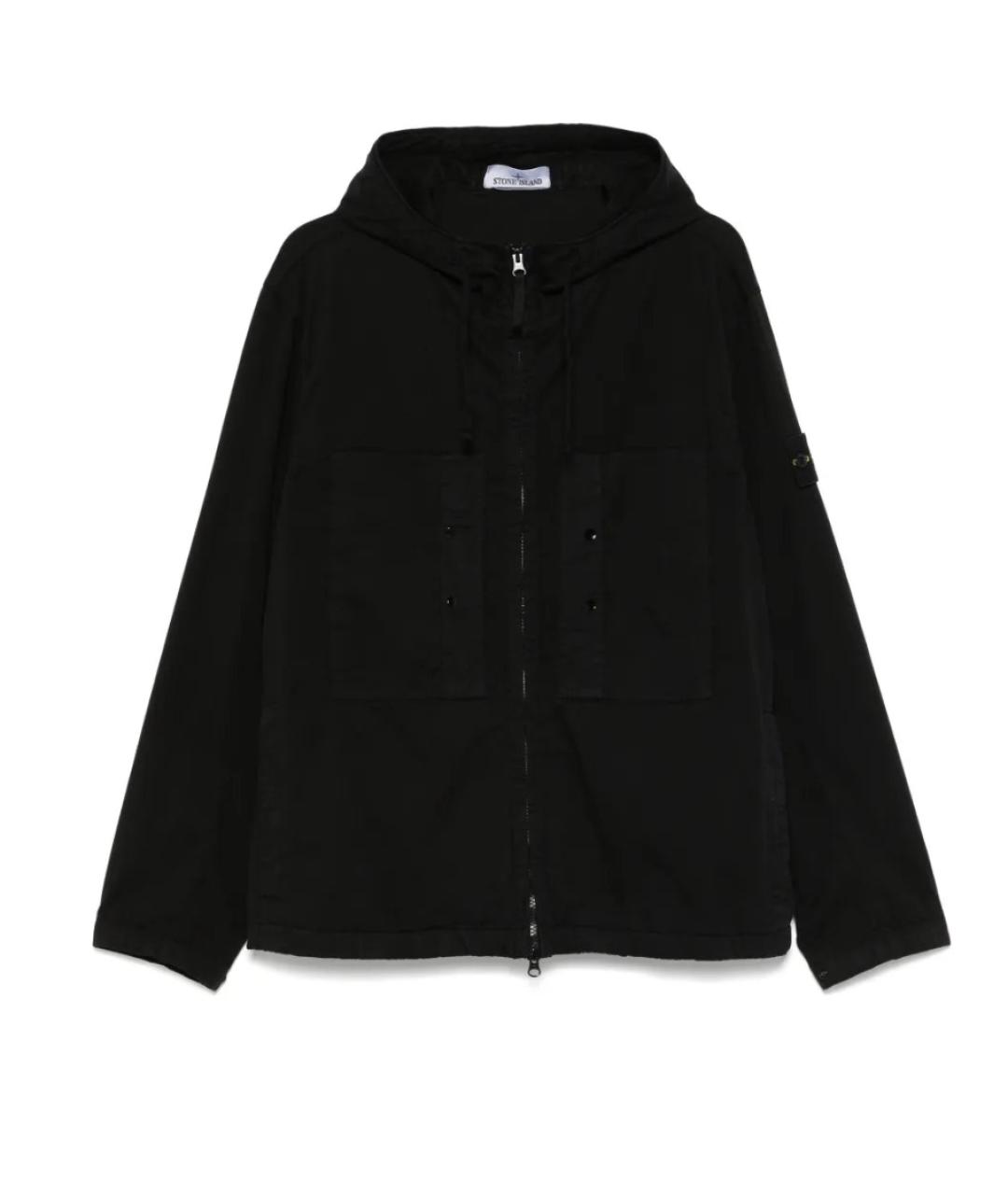 STONE ISLAND Черная хлопковая куртка, фото 1
